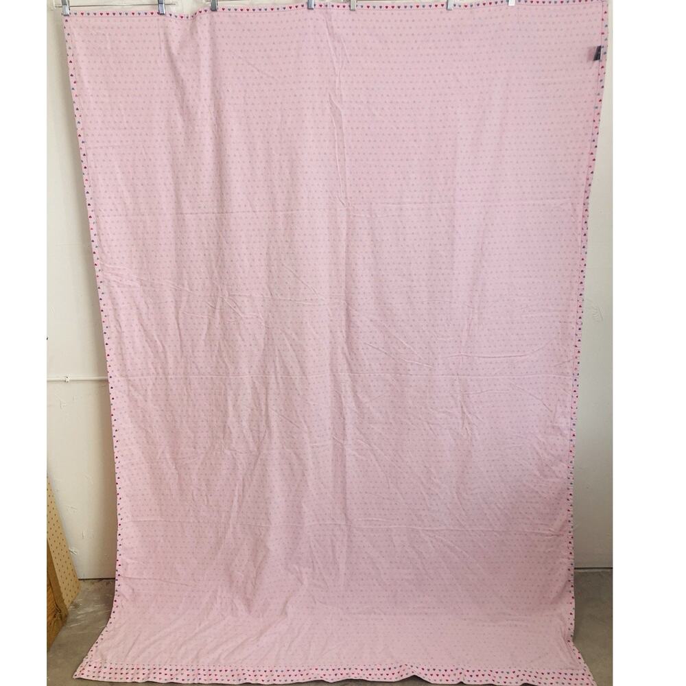 Cuddl Duds Cotton Twin Size Flannel FLAT SHEET Multi Hearts Made Turkey Pink Ko - Picture 7 of 8